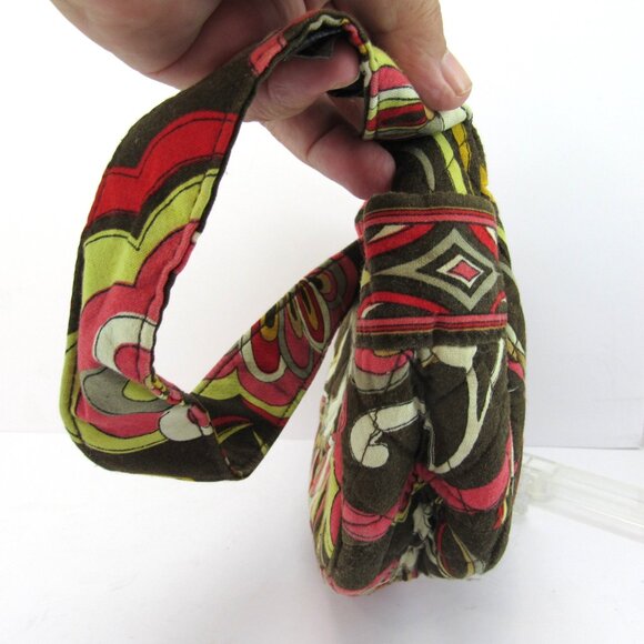 Vera Bradley Puccini Small Handbag Purse Red/Yellow/Pink and Brown Full Zip - Picture 6 of 9